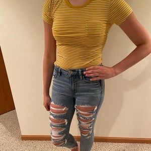 Striped yellow tee
